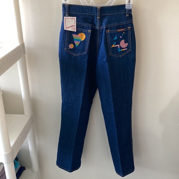 Vtg 1980s NWT Unworn Sugartime Embroidered Back Pockets Girls Denim Jeans Sz 12 - Picture 3 of 9